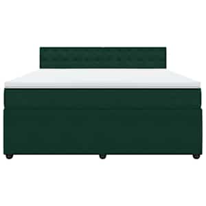 Box spring postel s matrací tmavě zelená 180x200 cm samet - obrázek 4