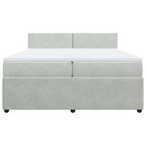 Box spring postel s matrací světle šedá 200x200 cm samet - obrázek 4