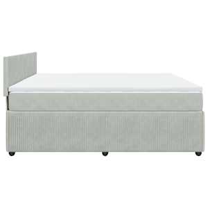 Box spring postel s matrací světle šedá 200x200 cm samet - obrázek 9