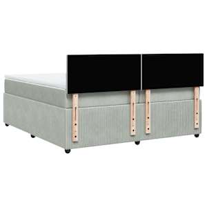 Box spring postel s matrací světle šedá 200x200 cm samet - obrázek 10