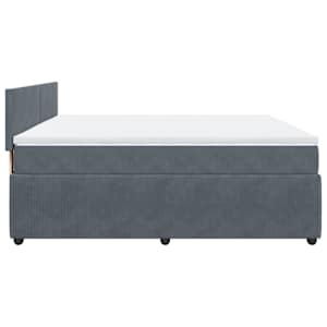 Box spring postel s matrací tmavě šedá 200x200 cm samet - obrázek 9