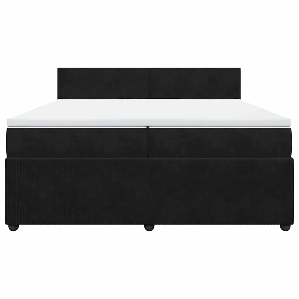 vidaXL Boxspring met matras fluweel zwart 200x200 cm, foto 4
