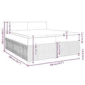 Box spring postel s matrací černá 200x200 cm samet - obrázek 13