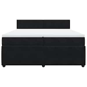 Box spring postel s matrací černá 200x200 cm samet - obrázek 4