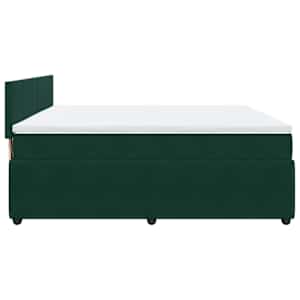 Box spring postel s matrací tmavě zelená 200x200 cm samet - obrázek 9