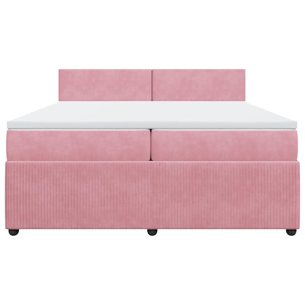 vidaXL Boxspring met matras fluweel roze 200x200 cm, foto 4