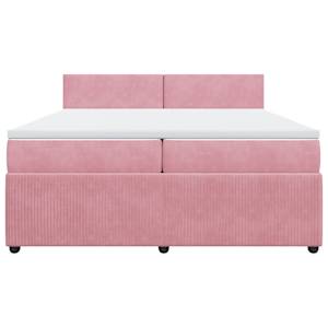 Box spring postel s matrací růžová 200x200 cm samet - obrázek 4