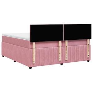 Box spring postel s matrací růžová 200x200 cm samet - obrázek 10