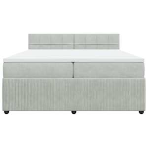 Box spring postel s matrací světle šedá 200x200 cm samet - obrázek 4