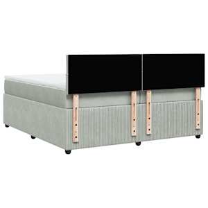 Box spring postel s matrací světle šedá 200x200 cm samet - obrázek 10