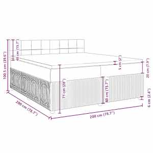 Box spring postel s matrací tmavě šedá 200x200 cm samet - obrázek 13