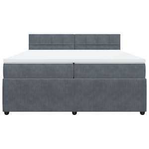 Box spring postel s matrací tmavě šedá 200x200 cm samet - obrázek 4