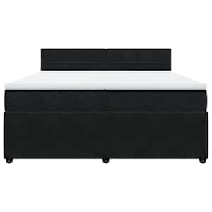 Box spring postel s matrací černá 200x200 cm samet - obrázek 4
