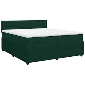 Box spring postel s matrací tmavě zelená 200x200 cm samet - obrázek 2