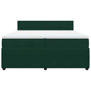 Box spring postel s matrací tmavě zelená 200x200 cm samet - obrázek 4