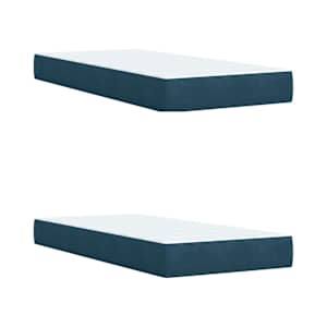 Box spring postel s matrací modrá 200 x 200 cm samet - obrázek 7