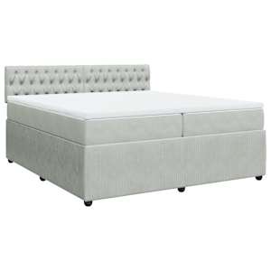 Box spring postel s matrací světle šedá 200x200 cm samet - obrázek 2