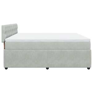 Box spring postel s matrací světle šedá 200x200 cm samet - obrázek 9