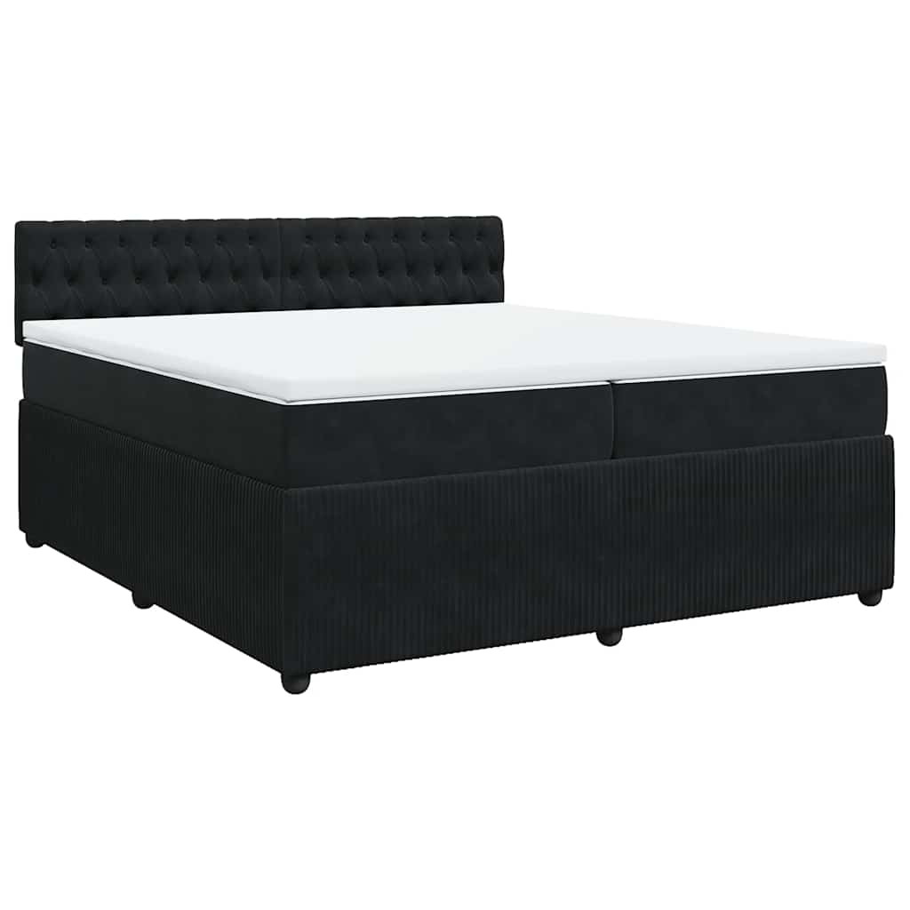 vidaXL Box spring postel s matrací černá 200x200 cm samet