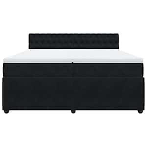 Box spring postel s matrací černá 200x200 cm samet - obrázek 4