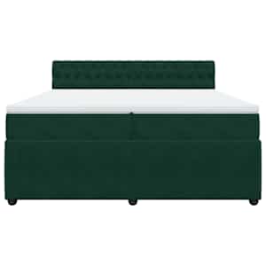 Box spring postel s matrací tmavě zelená 200x200 cm samet - obrázek 4