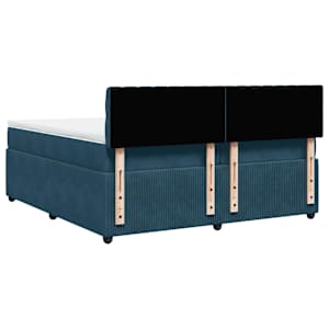 Box spring postel s matrací modrá 200 x 200 cm samet - obrázek 10