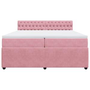 Box spring postel s matrací růžová 200x200 cm samet - obrázek 4