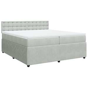Box spring postel s matrací světle šedá 200x200 cm samet - obrázek 2