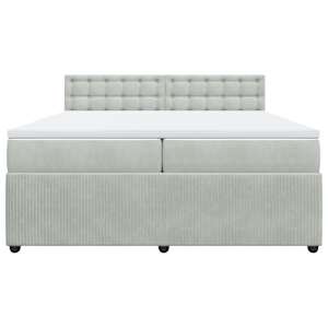 Box spring postel s matrací světle šedá 200x200 cm samet - obrázek 4