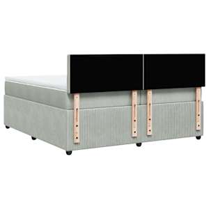 Box spring postel s matrací světle šedá 200x200 cm samet - obrázek 10