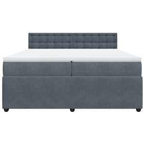 Box spring postel s matrací tmavě šedá 200x200 cm samet - obrázek 4