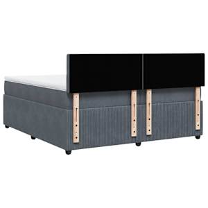Box spring postel s matrací tmavě šedá 200x200 cm samet - obrázek 10