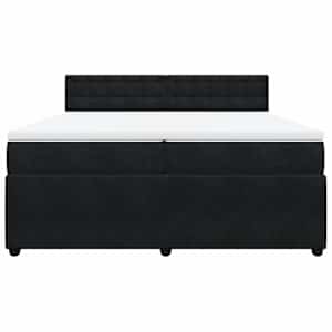 Box spring postel s matrací černá 200x200 cm samet - obrázek 4