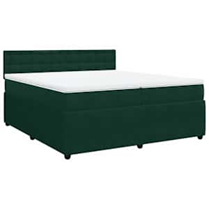 Box spring postel s matrací tmavě zelená 200x200 cm samet - obrázek 2