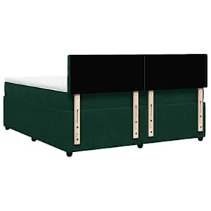 Box spring postel s matrací tmavě zelená 200x200 cm samet - obrázek 10