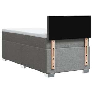 Box spring postel s matrací světle šedá 80 x 200 cm textil - obrázek 12