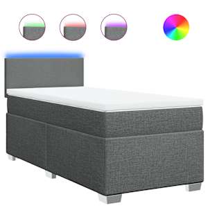 Box spring postel s matrací tmavě šedá 80 x 200 cm textil - obrázek 2
