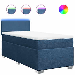 Box spring postel s matrací modrá 80x200 cm textil - obrázek 2