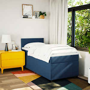 Box spring postel s matrací modrá 80x200 cm textil - obrázek 4