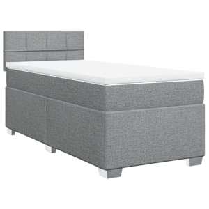 Box spring postel s matrací světle šedá 80 x 200 cm textil - obrázek 3