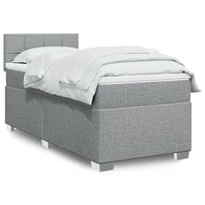 Box spring postel s matrací světle šedá 80 x 200 cm textil - obrázek 1