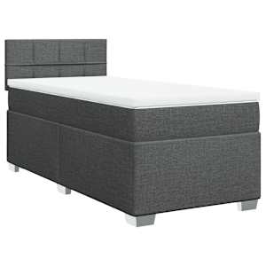 Box spring postel s matrací tmavě šedá 80 x 200 cm textil - obrázek 3