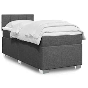 Box spring postel s matrací tmavě šedá 80 x 200 cm textil - obrázek 1