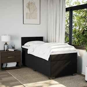 Box spring postel s matrací černá 80 x 200 cm textil - obrázek 4