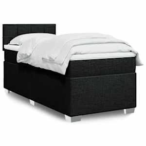 Box spring postelja z vzmetnico črna 80x200 cm blago