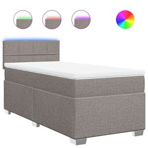 Box spring postel s matrací taupe 80x200 cm textil - obrázek 2