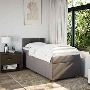 Box spring postel s matrací taupe 80x200 cm textil - obrázek 4