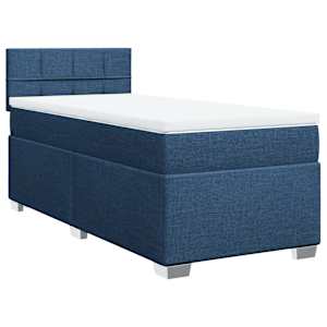 Box spring postel s matrací modrá 80x200 cm textil - obrázek 3
