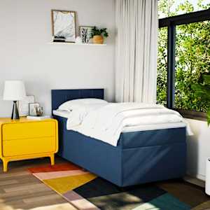 Box spring postel s matrací modrá 80x200 cm textil - obrázek 4
