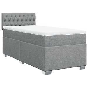 Box spring postel s matrací světle šedá 80 x 200 cm textil - obrázek 3